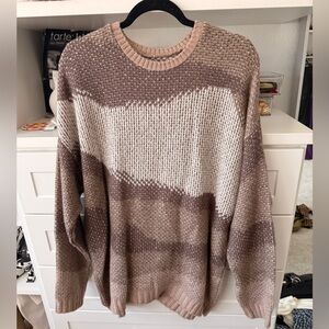 Men's Brown and Cream Sweater